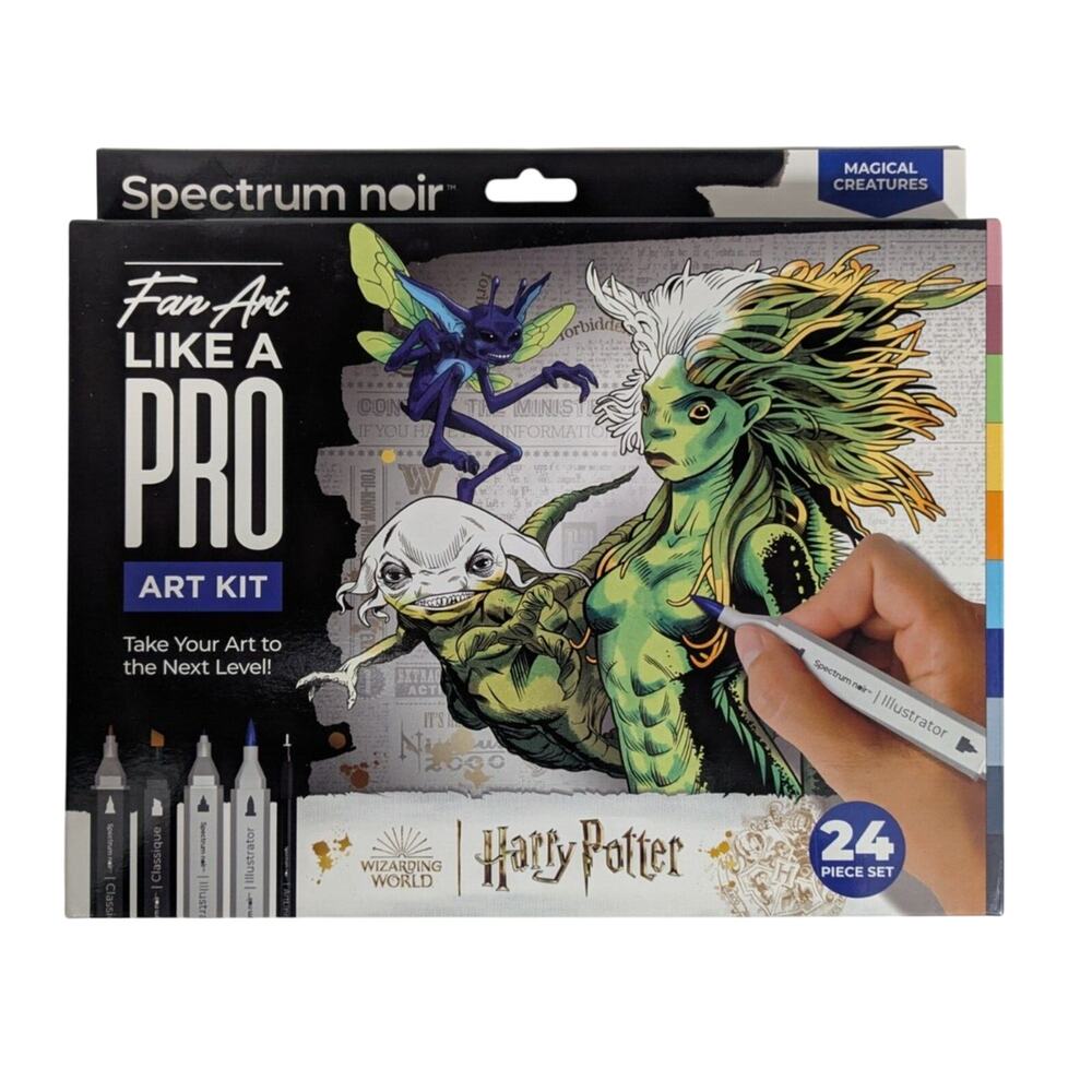 Spectrum Noir Harry Potter Art Kit - 24 Piece Set Includes Markers & Prints
